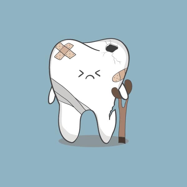 crippled cartoon tooth